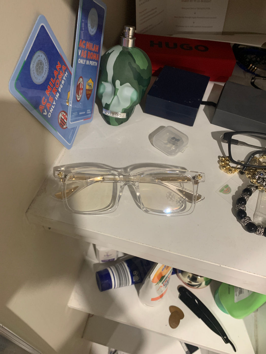 Chrome heart glasses
