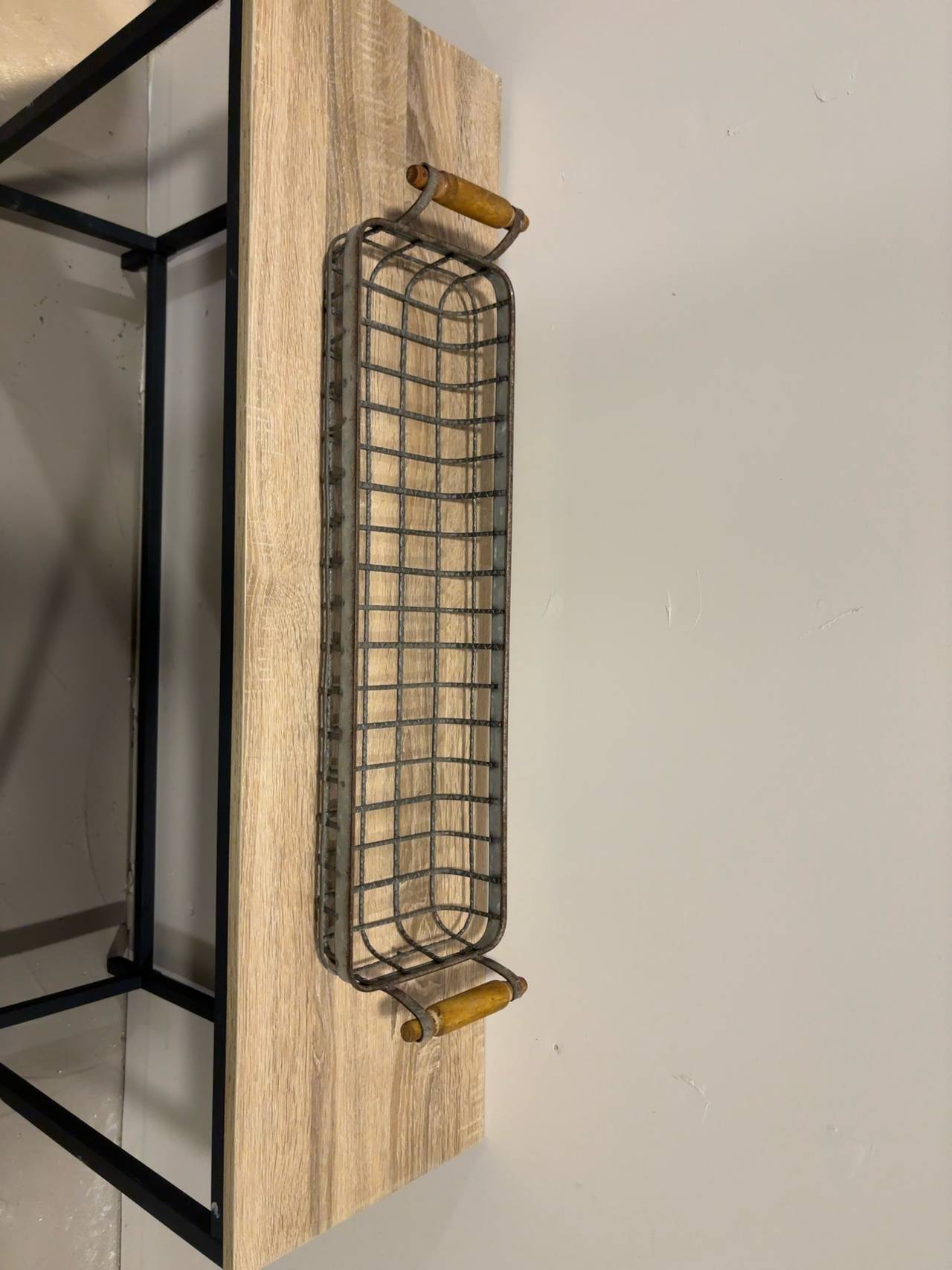 Vintage Metal Basket with Wood Handles ($30)