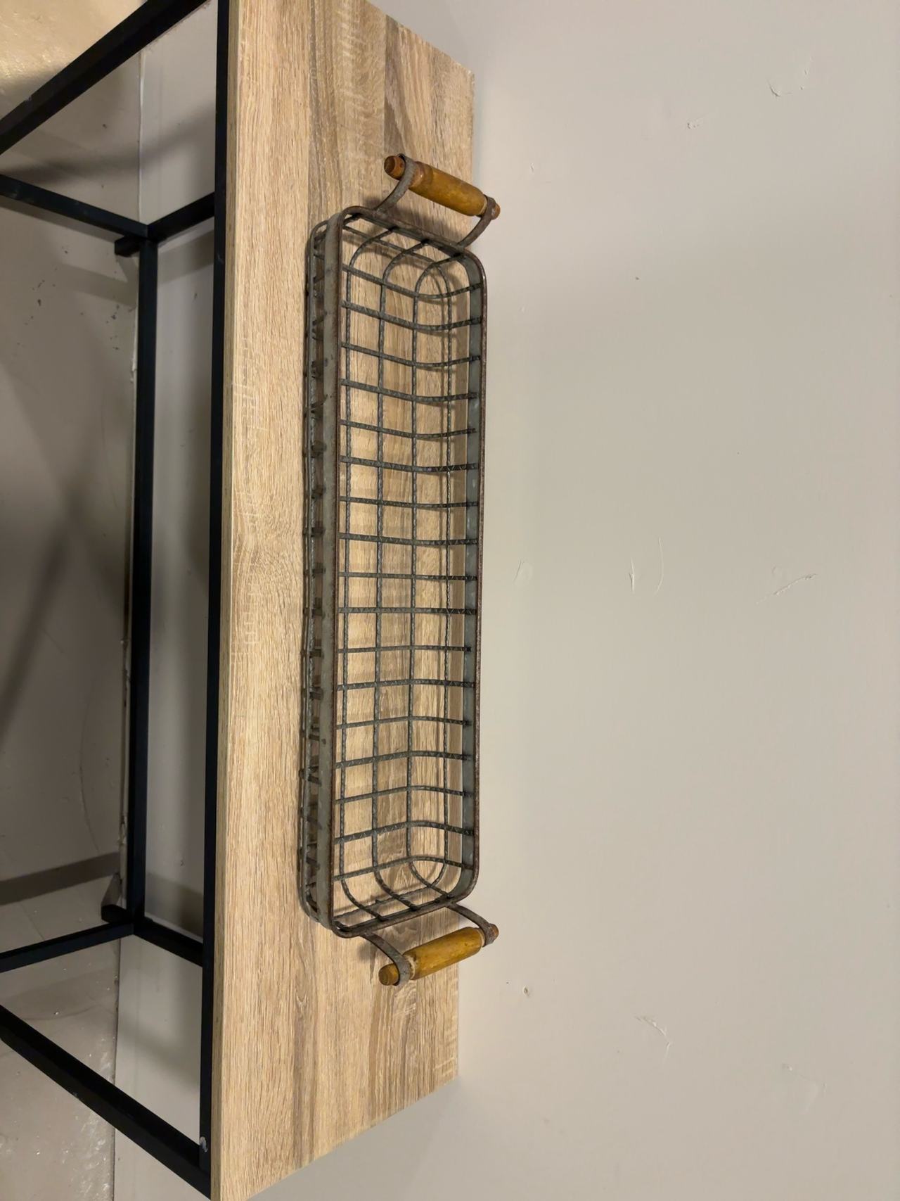 Vintage Metal Basket with Wood Handles ($30)