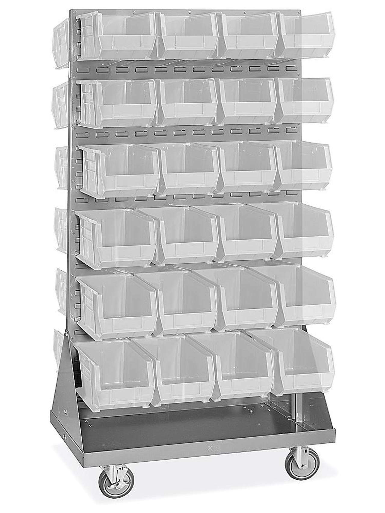 Uline Double-Sided Mobile Bin Rack - 36 x 24 x 60"