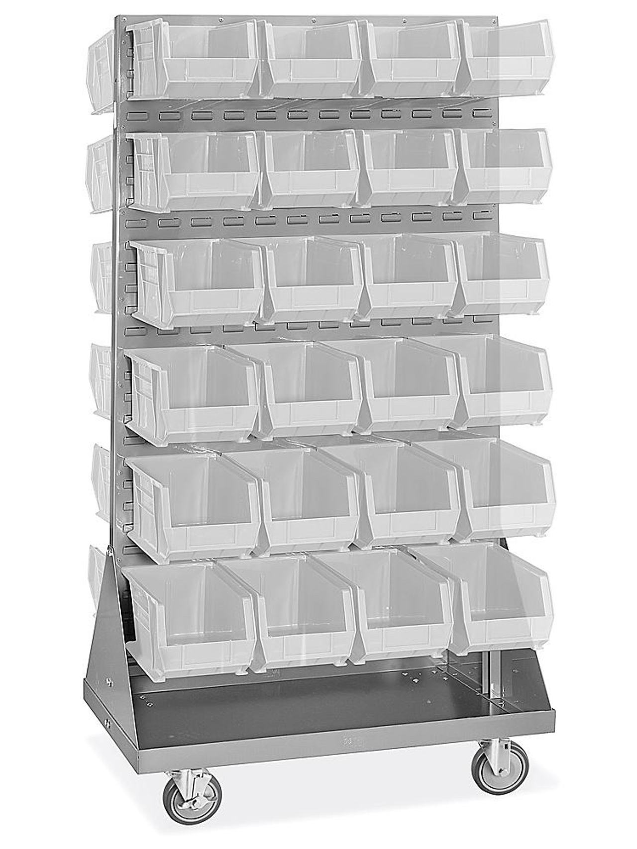 Uline Double-Sided Mobile Bin Rack - 36 x 24 x 60"