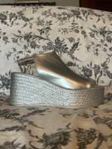 Silver Platform Wedge Sandals - Image 2
