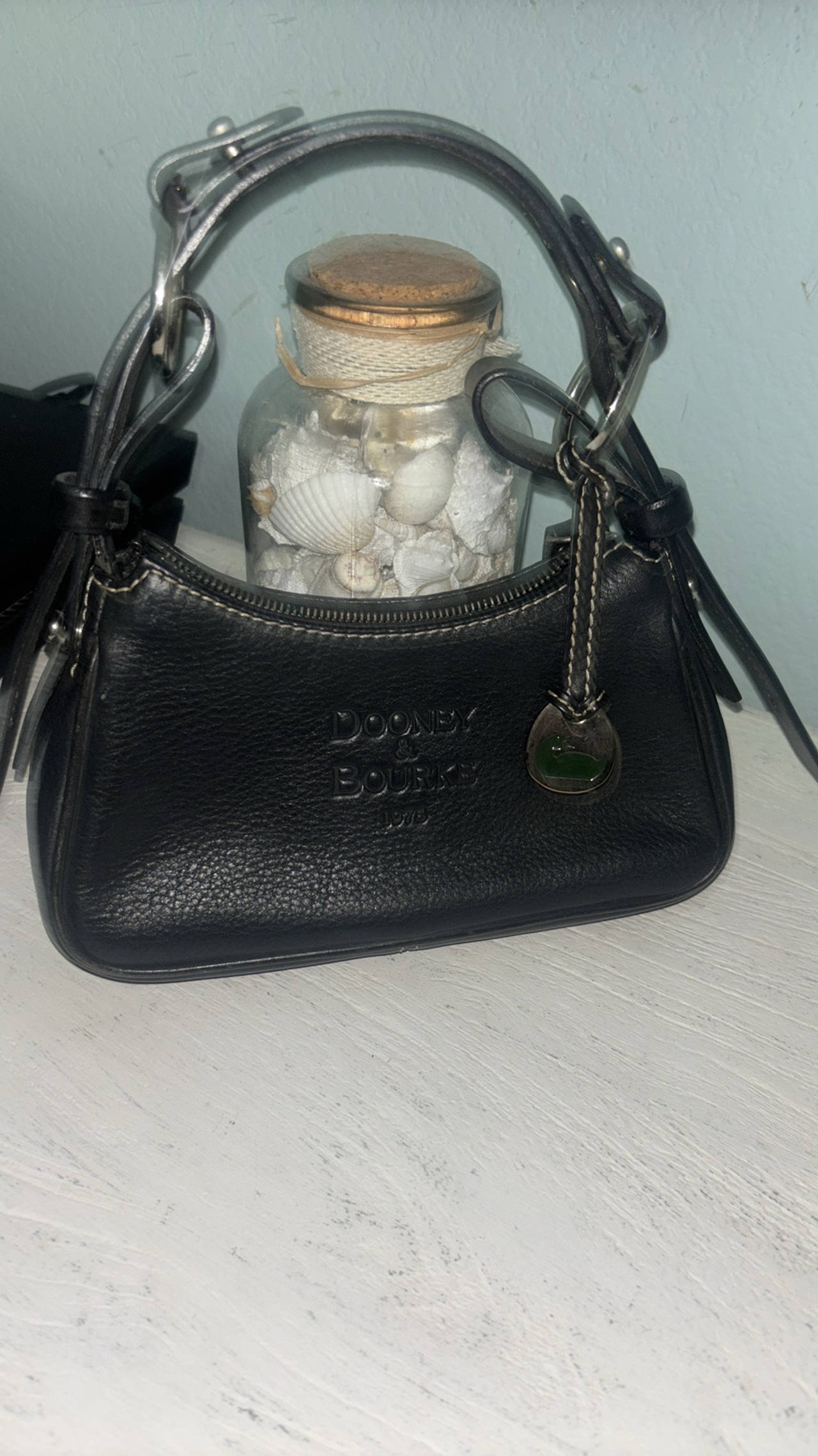 Dooney & Bourke Black Pebble Leather Mini Bag