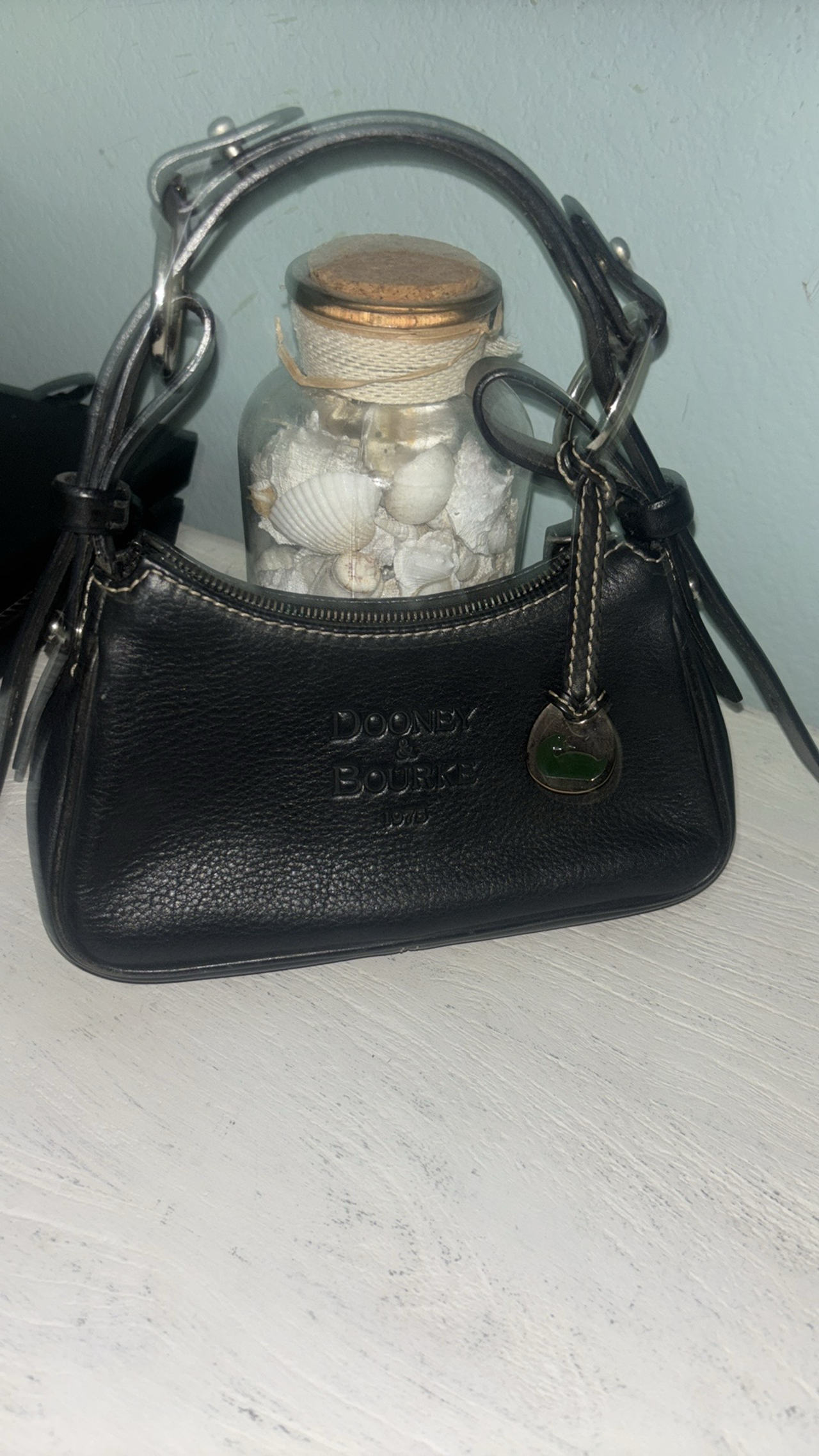 Dooney & Bourke Black Pebble Leather Mini Bag