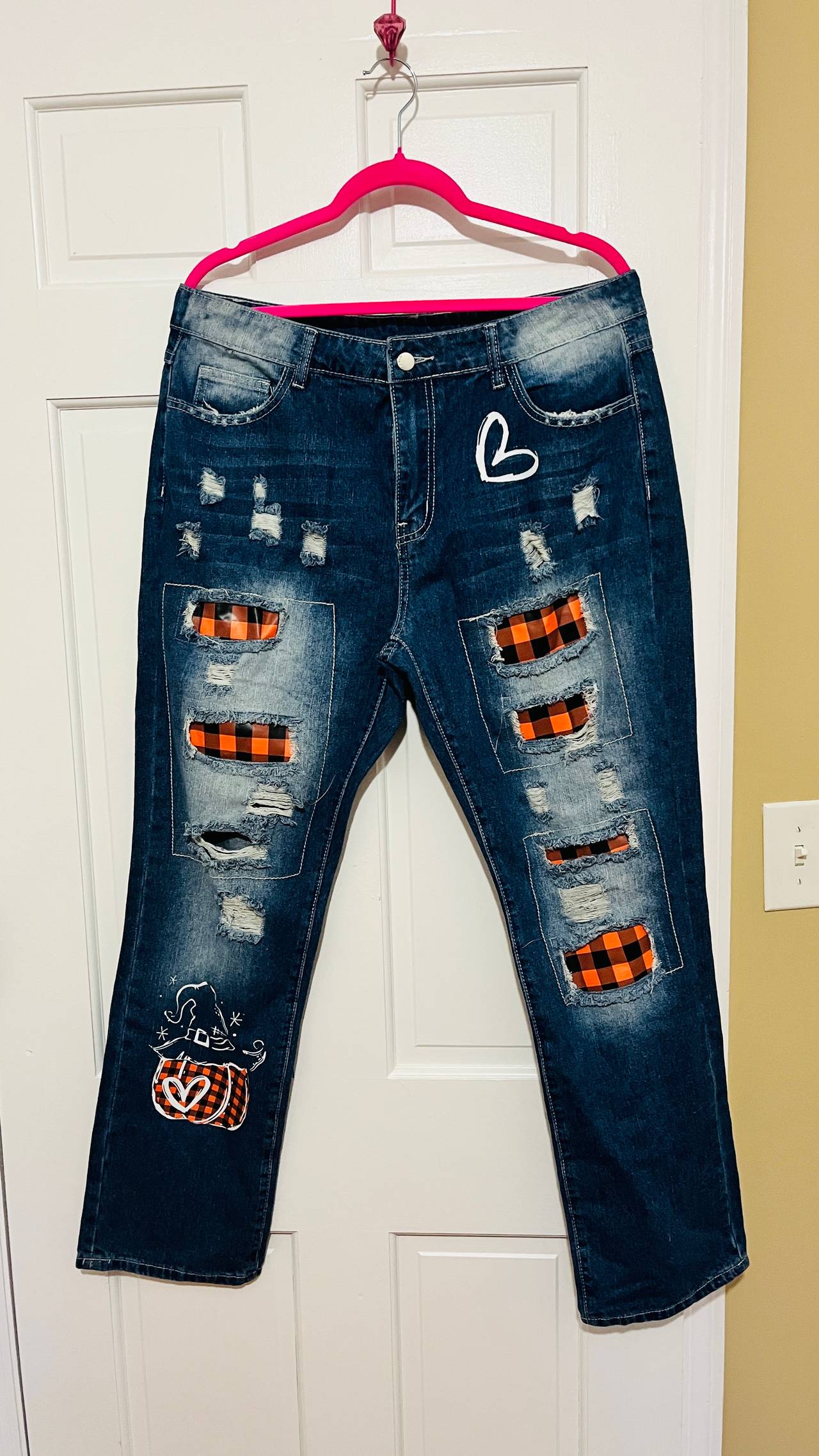 Distressed Patchwork Jeans
