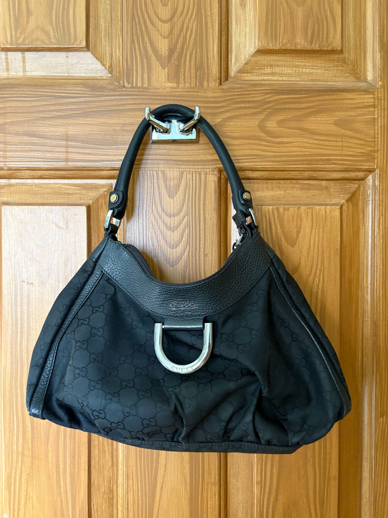 Gucci Abbey D-Ring Hobo Bag GG Canvas Medium