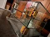 Lucite Console Table with Brass Side Tables - Image 7