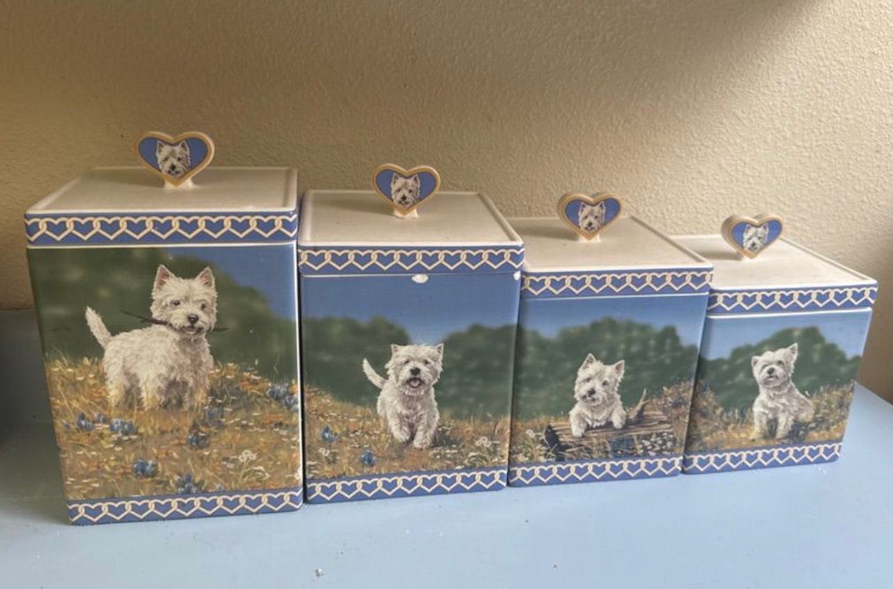 Danbury Mint Westie Kitchen Canister Set