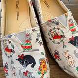 TOMS Alpargata Holiday Cats Slip-On Shoes women’s size 8W - Image 7