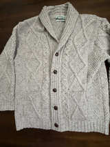 Aran Crafts Irish Merino Wool Shawl Collar Cardigan large - Image 1