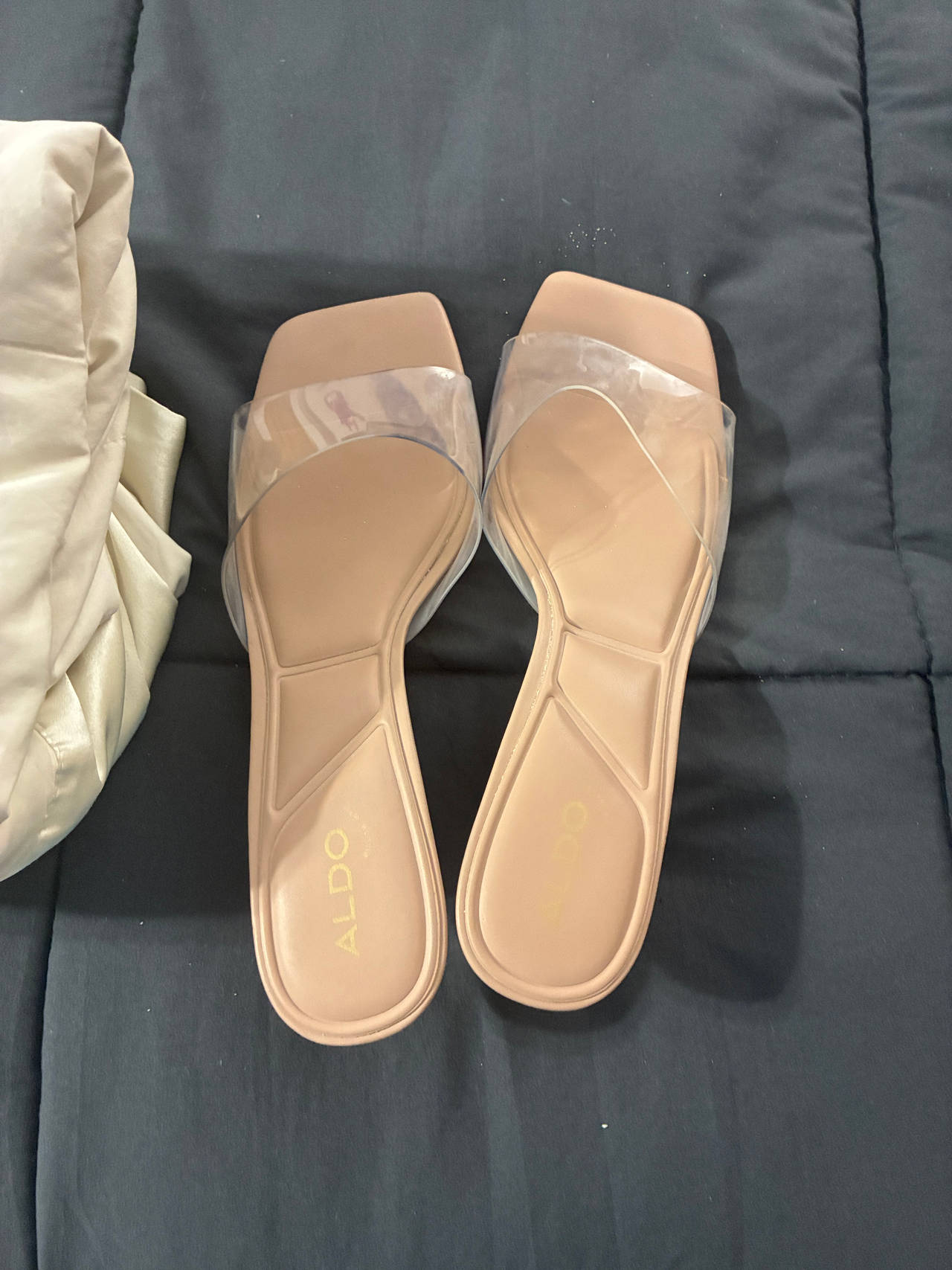 ALDO Women's Clear Strap Slide Sandals