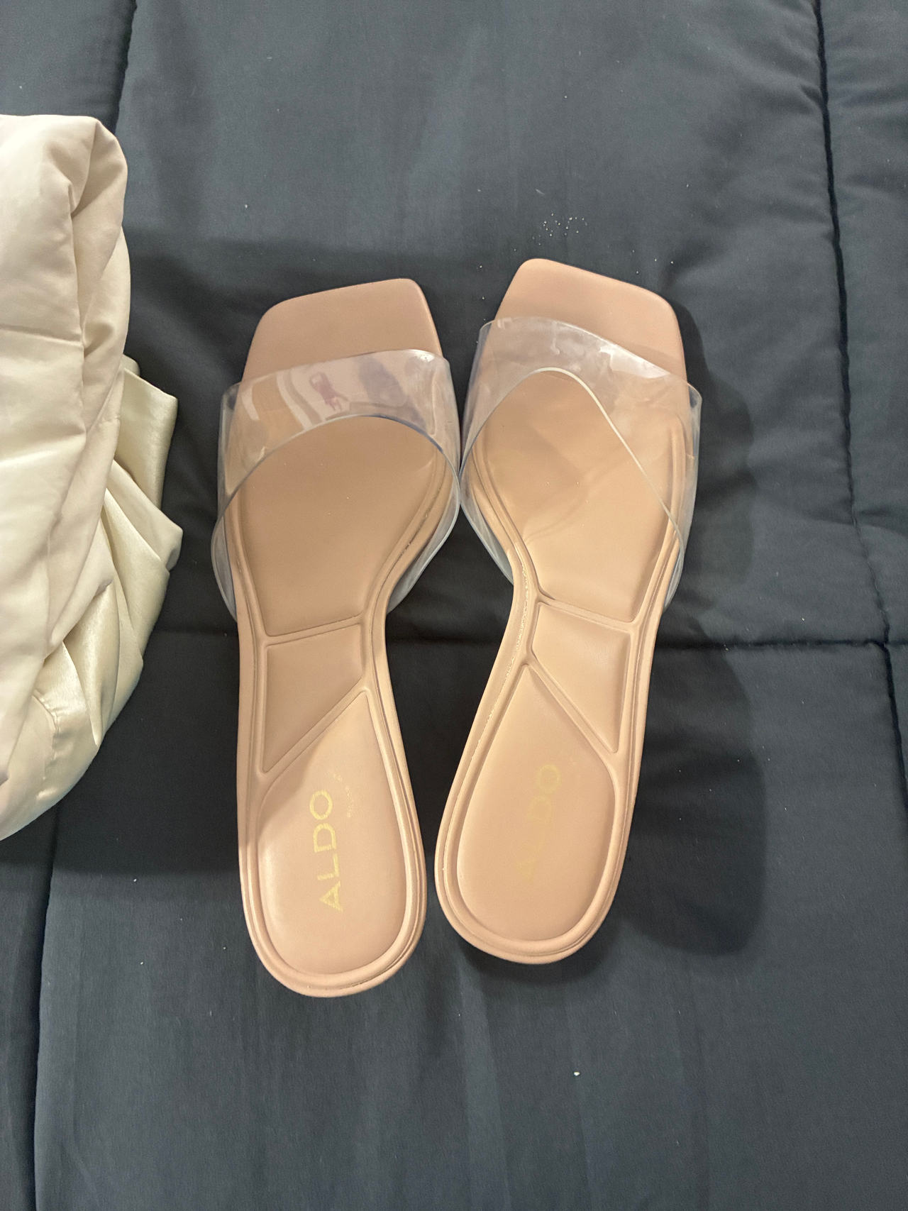 ALDO Women's Clear Strap Slide Sandals