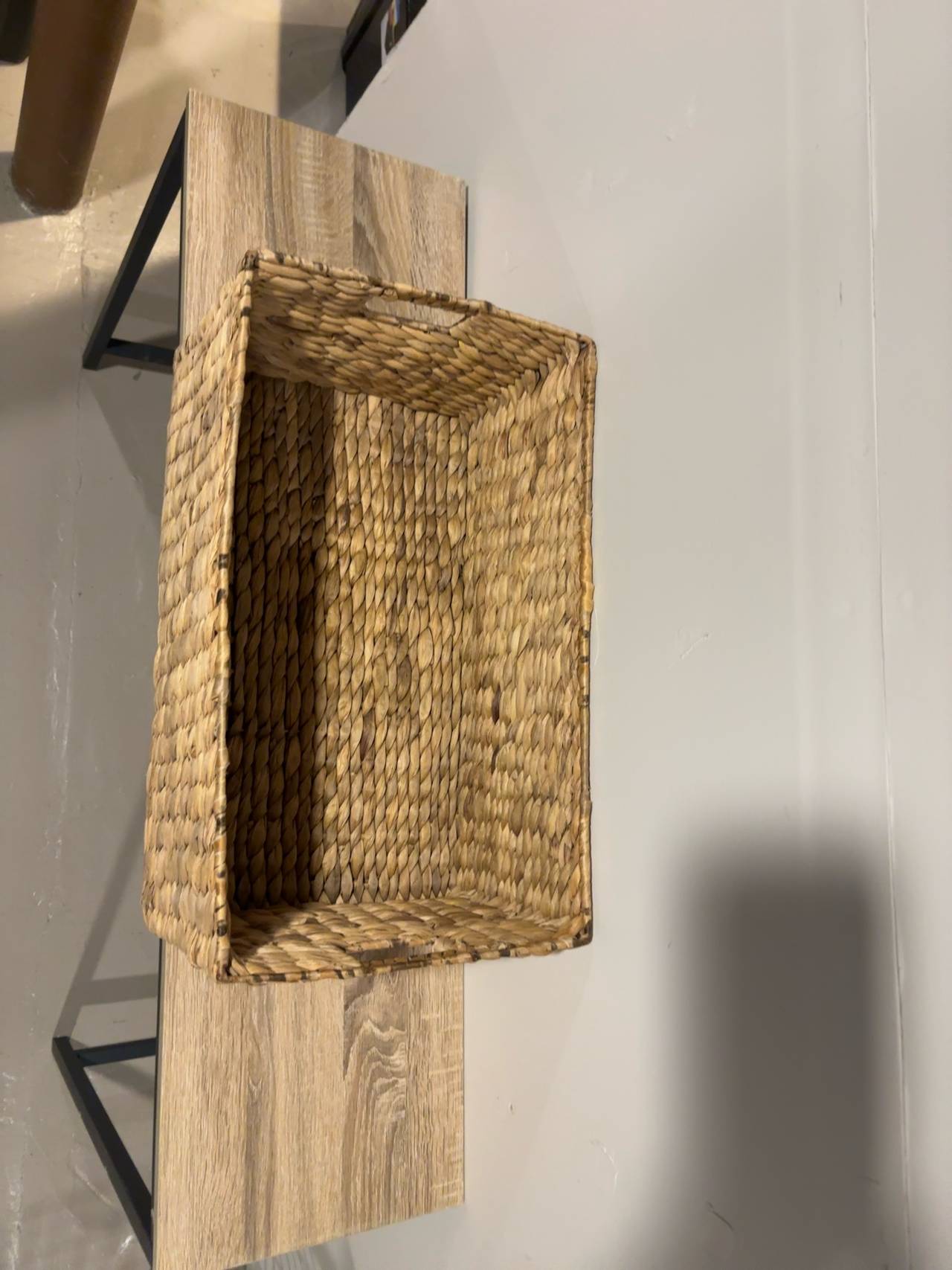 StorageWorks Water Hyacinth Rectangular Basket – Brown