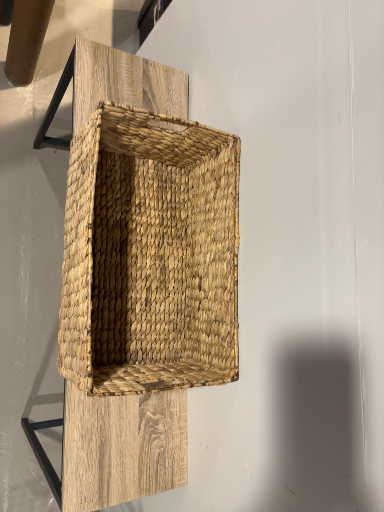 StorageWorks Water Hyacinth Rectangular Basket – Brown