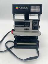 Vintage Polaroid Sun 600 LMS Instant Camera 600 Film Untested w/ Strap - Image 6