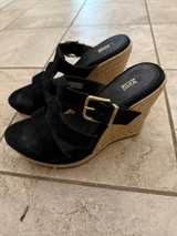 UGG Black Wedge Suede Sandals size 7.5 - Image 3