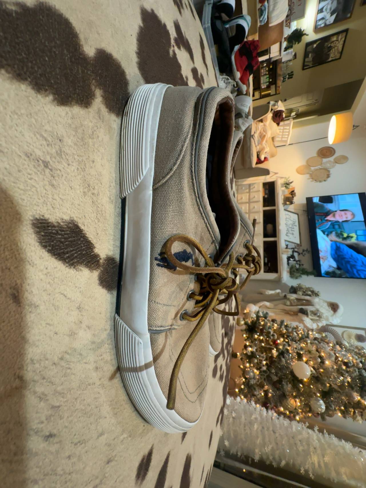 Polo Ralph Lauren Faxon Low-Top Canvas Sneaker Tan/Brown Size 10.5 D