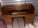 Antique Oak Roll Top Desk - Image 1
