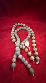 Natural Stone Beaded Necklace with Gold-Tone Spacers - Image 5