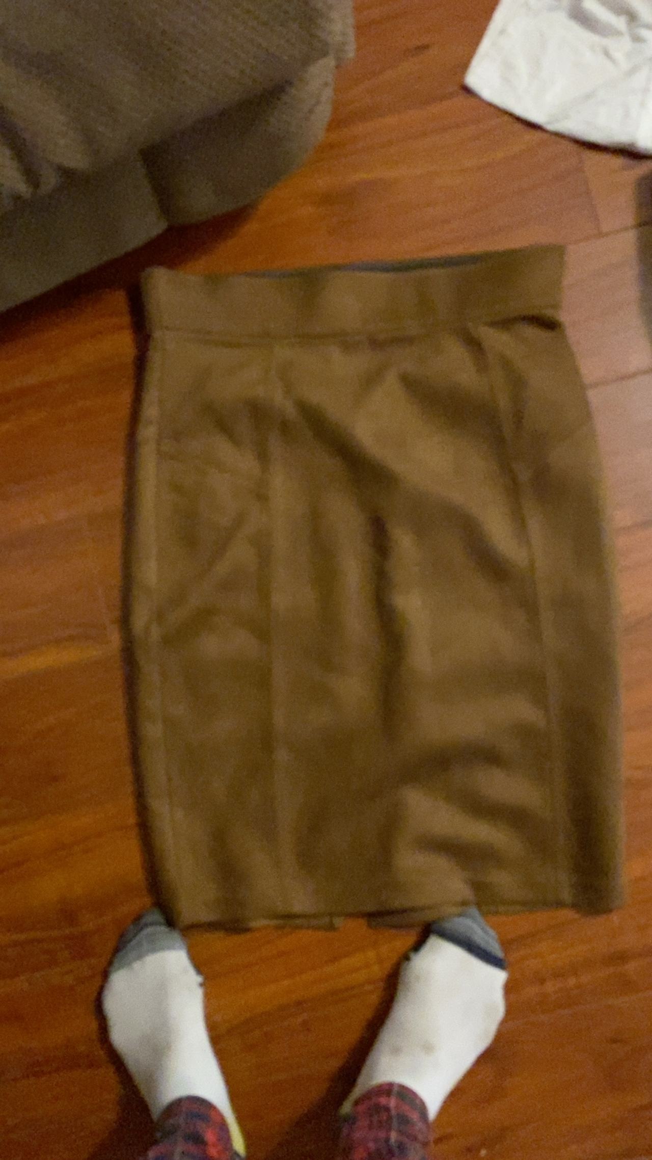 Aritzia Wilfred Free Suede Midi Skirt Camel