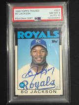 1986 Topps Traded Bo Jackson #50T Autographed PSA 8/10 - Image 1