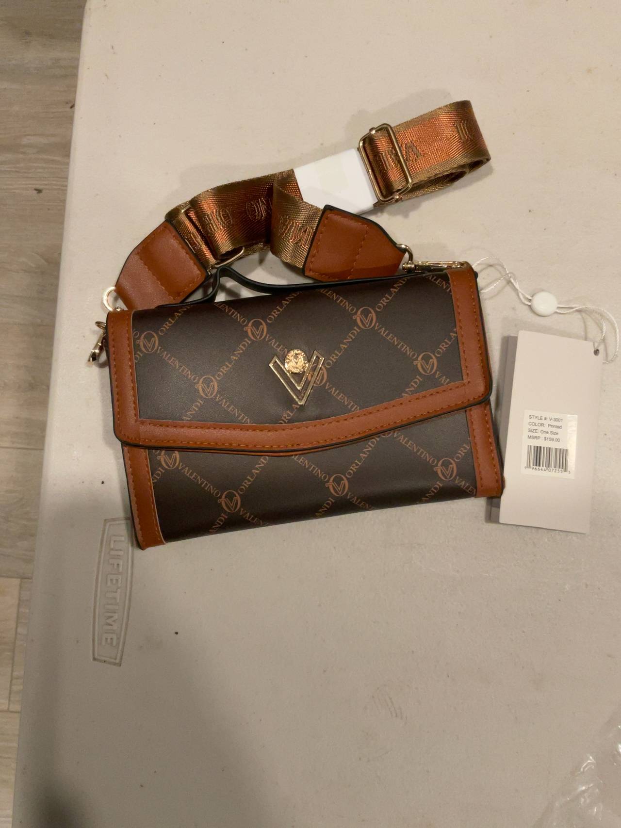 Valentino Orlandi Snap Close Printed Handbag Brown