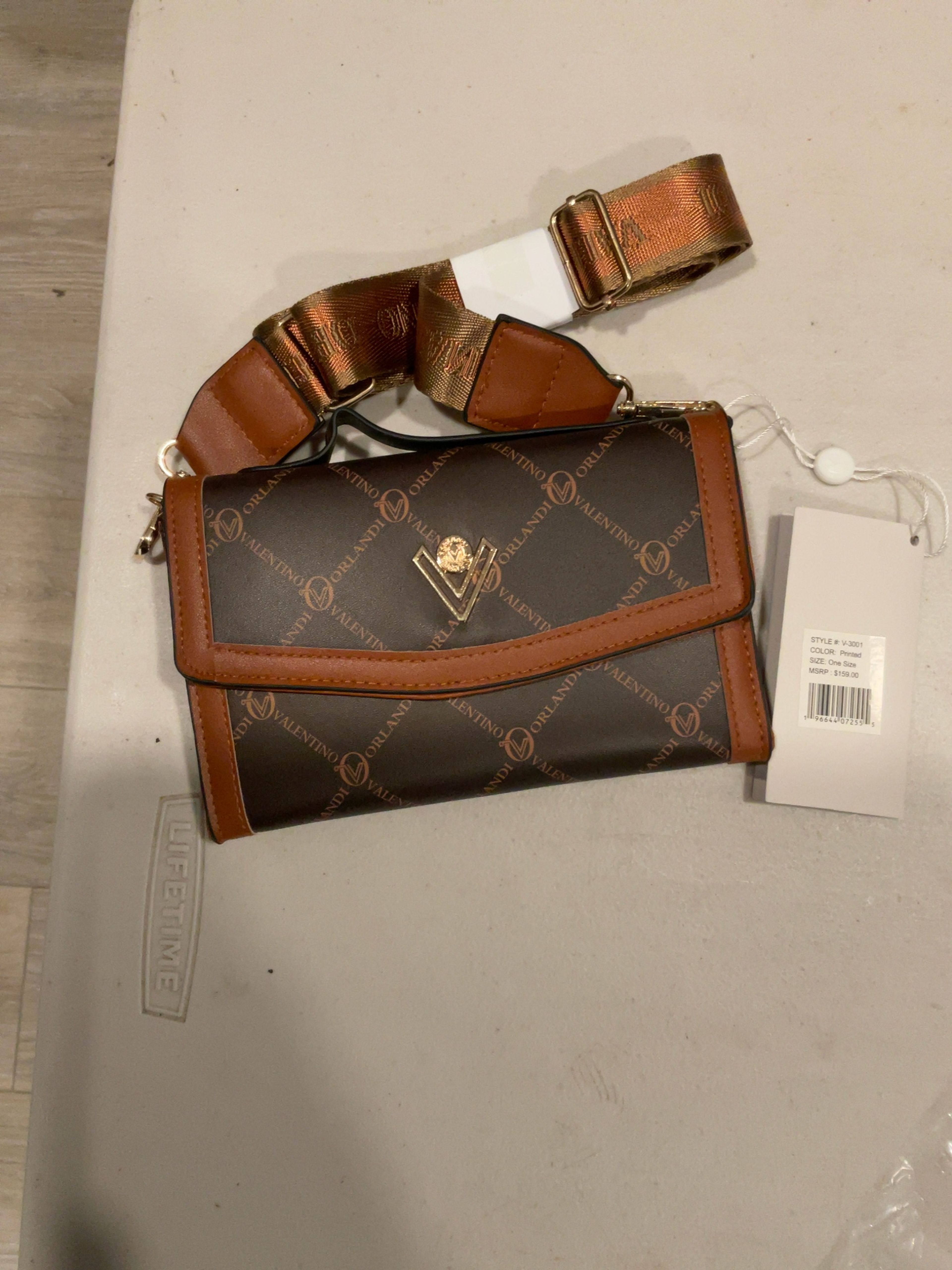 Valentino Orlandi Snap Close Printed Handbag Brown