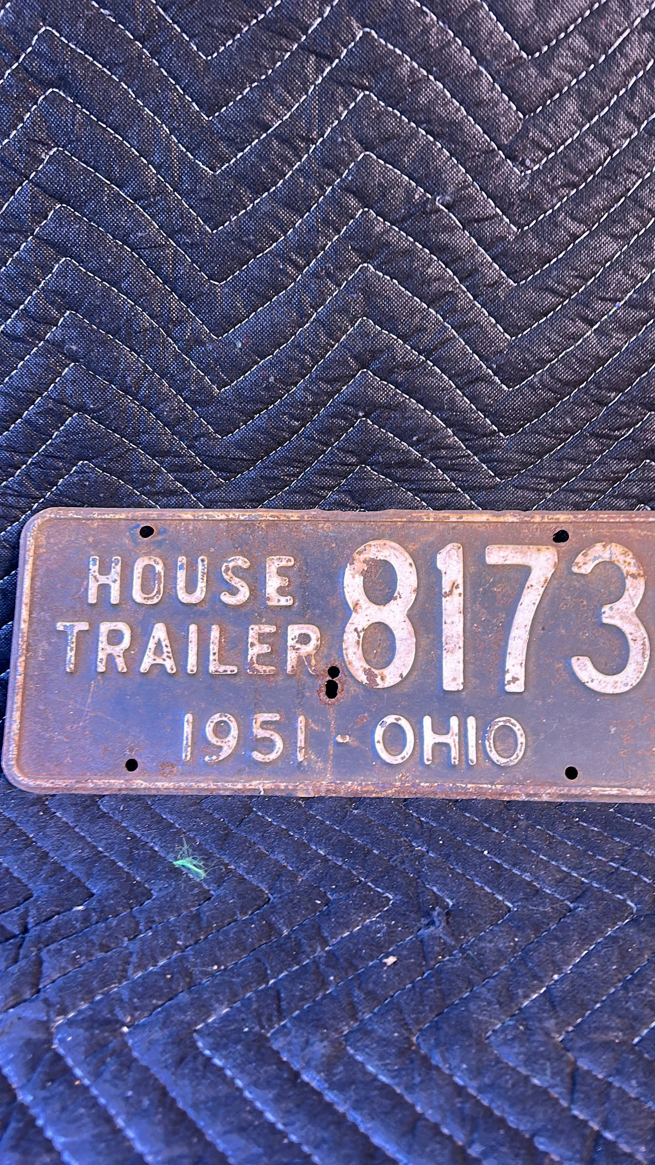 1951 Ohio House Trailer License Plate