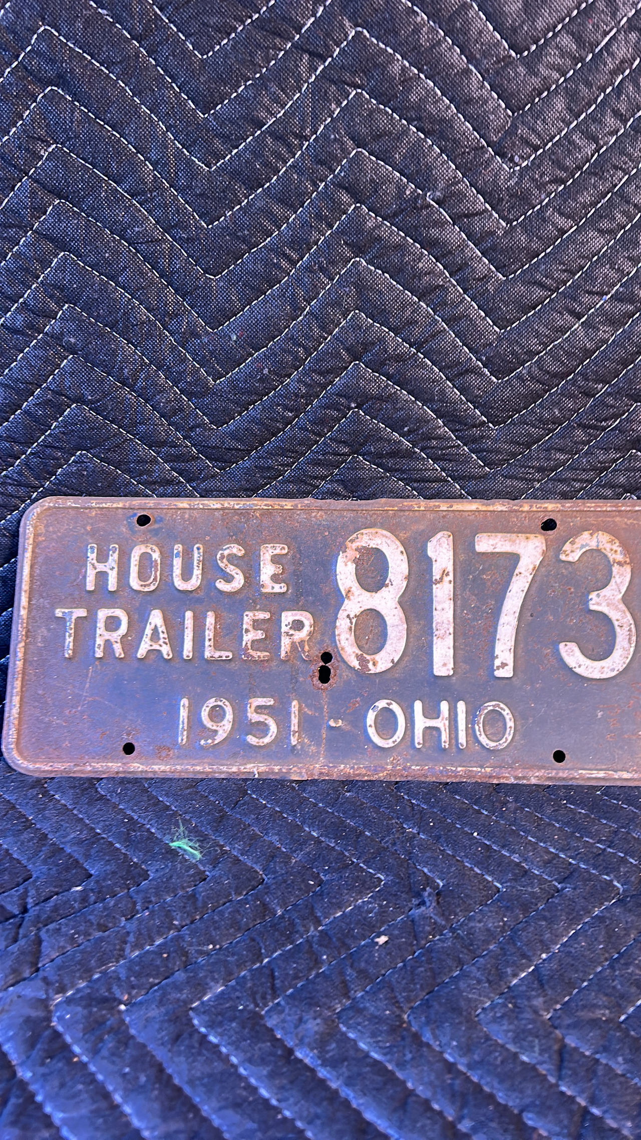 1951 Ohio House Trailer License Plate