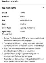 100% BRISKER Cold Weather Motocross & Mountain Bike Gloves - Size M - Image 4