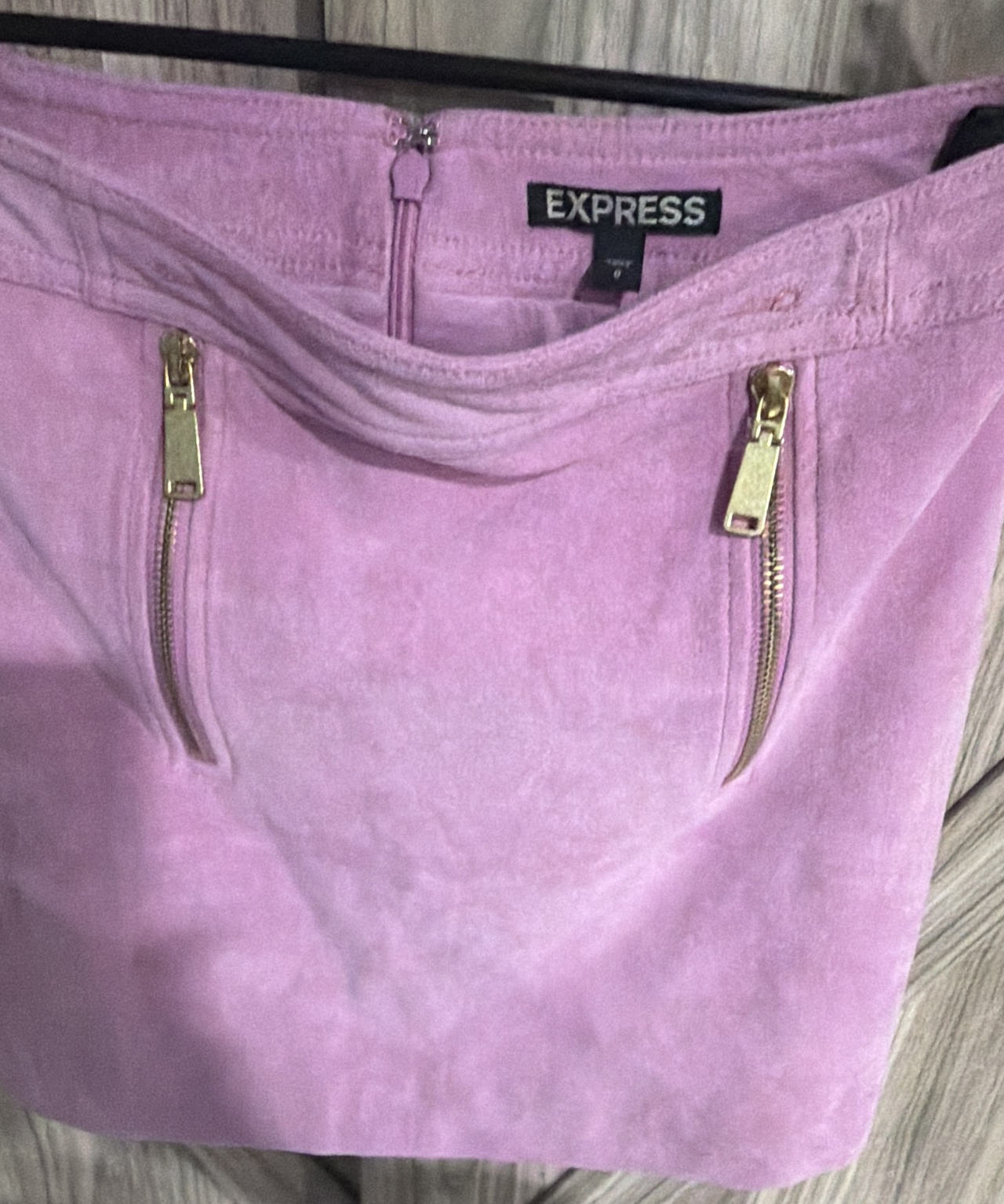 Express Faux Suede Zip Pocket Mini Skirt Size 0 Zero