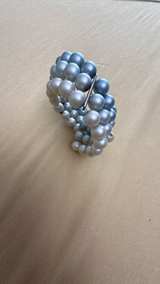 Vintage Faux Pearl Memory Wire Wrap Bracelet - Image 4