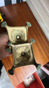Antique Brass Candlestick Pair made in England - Image 4