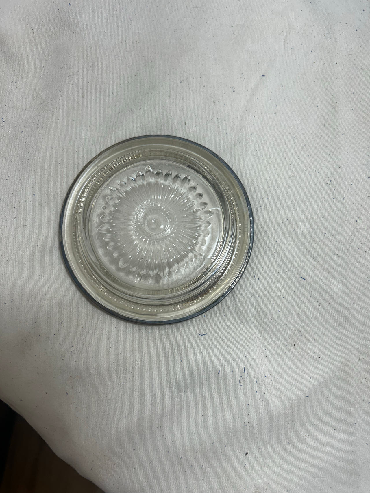 Frank M. Whiting Sterling Silver Rimmed Glass Coasters - Set of 7