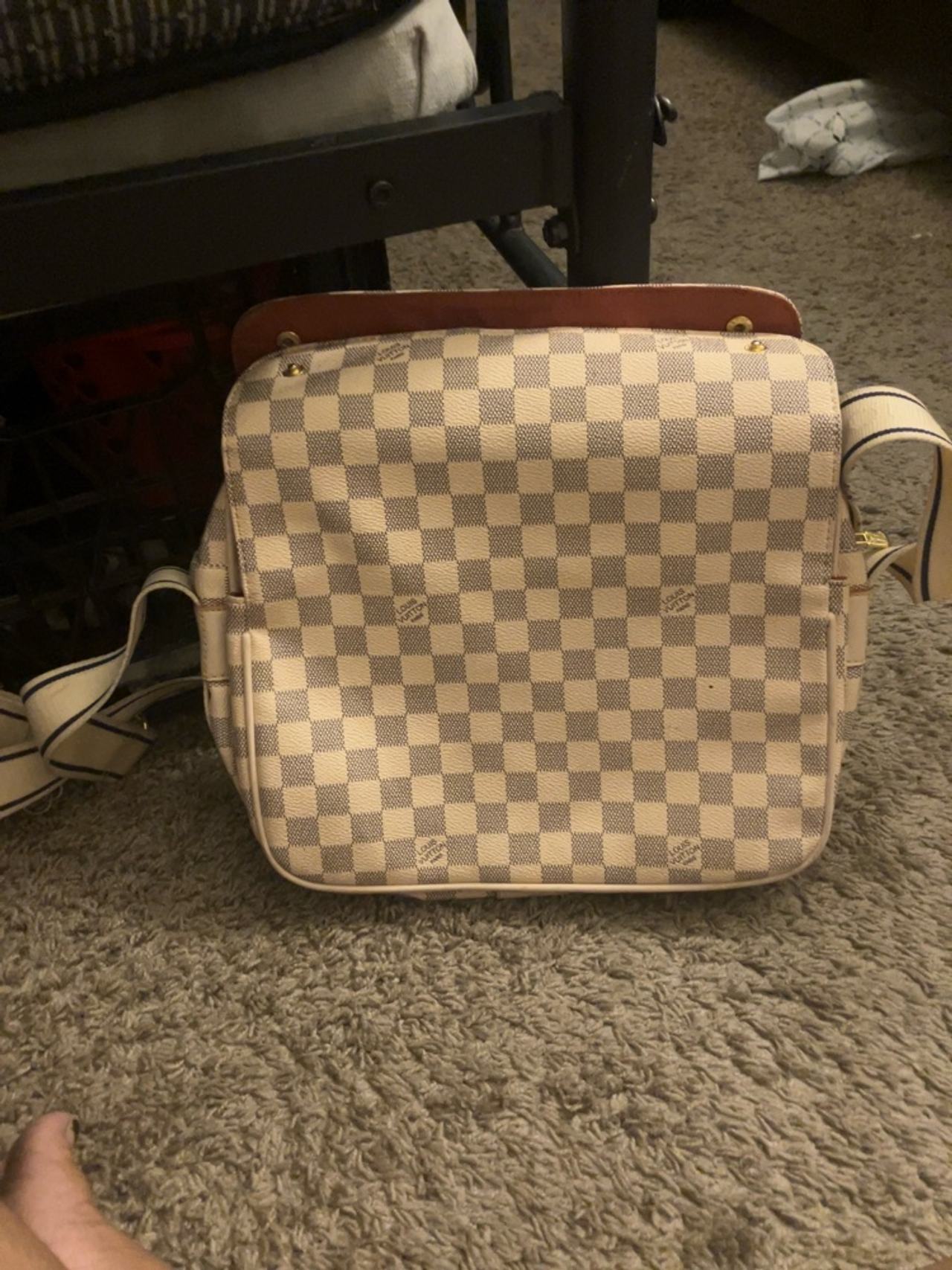 Louis Vuitton Damier Azur Naviglio Shoulder Bag White