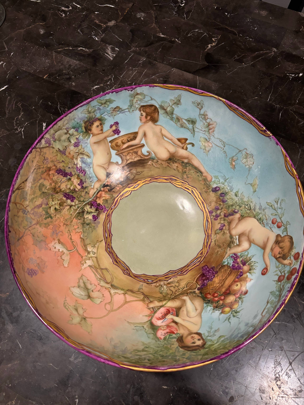 Hand-Painted Porcelain Decorative Bowl
