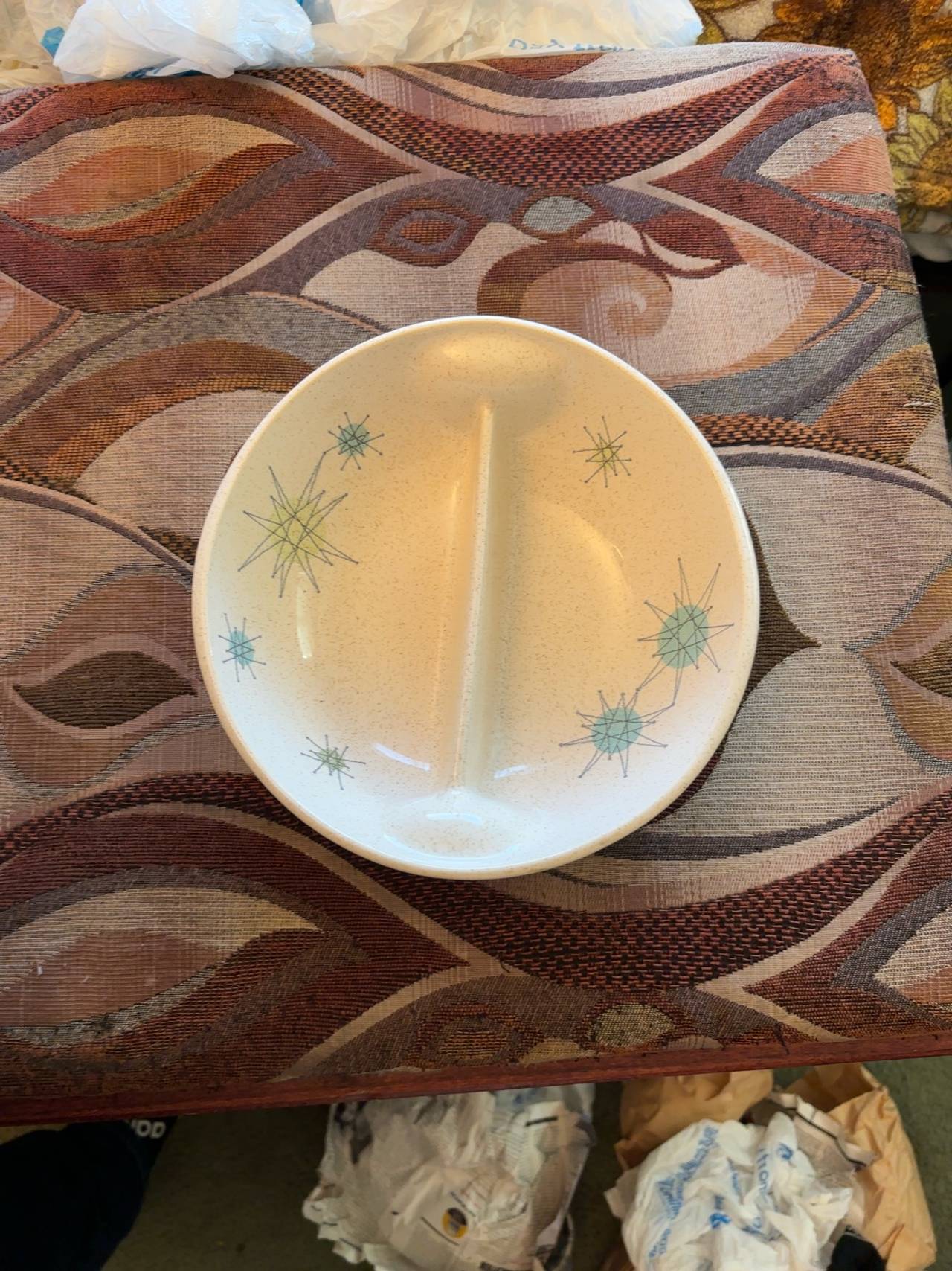 Franciscan Atomic Starburst Divided Bowl