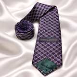 Tommy Hilfiger Purple Plaid 100% Silk Tie - Image 2
