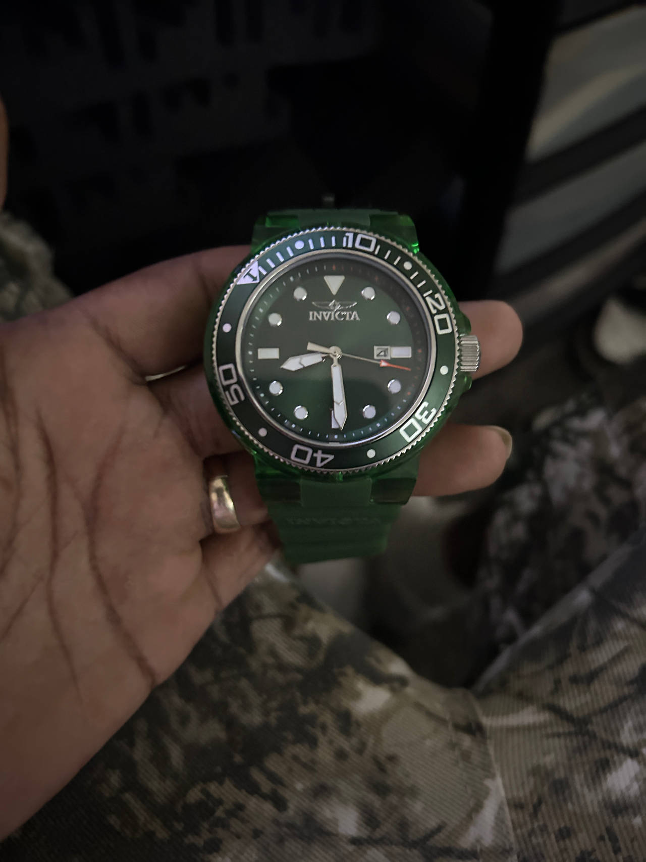 Invicta Pro Diver Green Translucent Quartz Watch