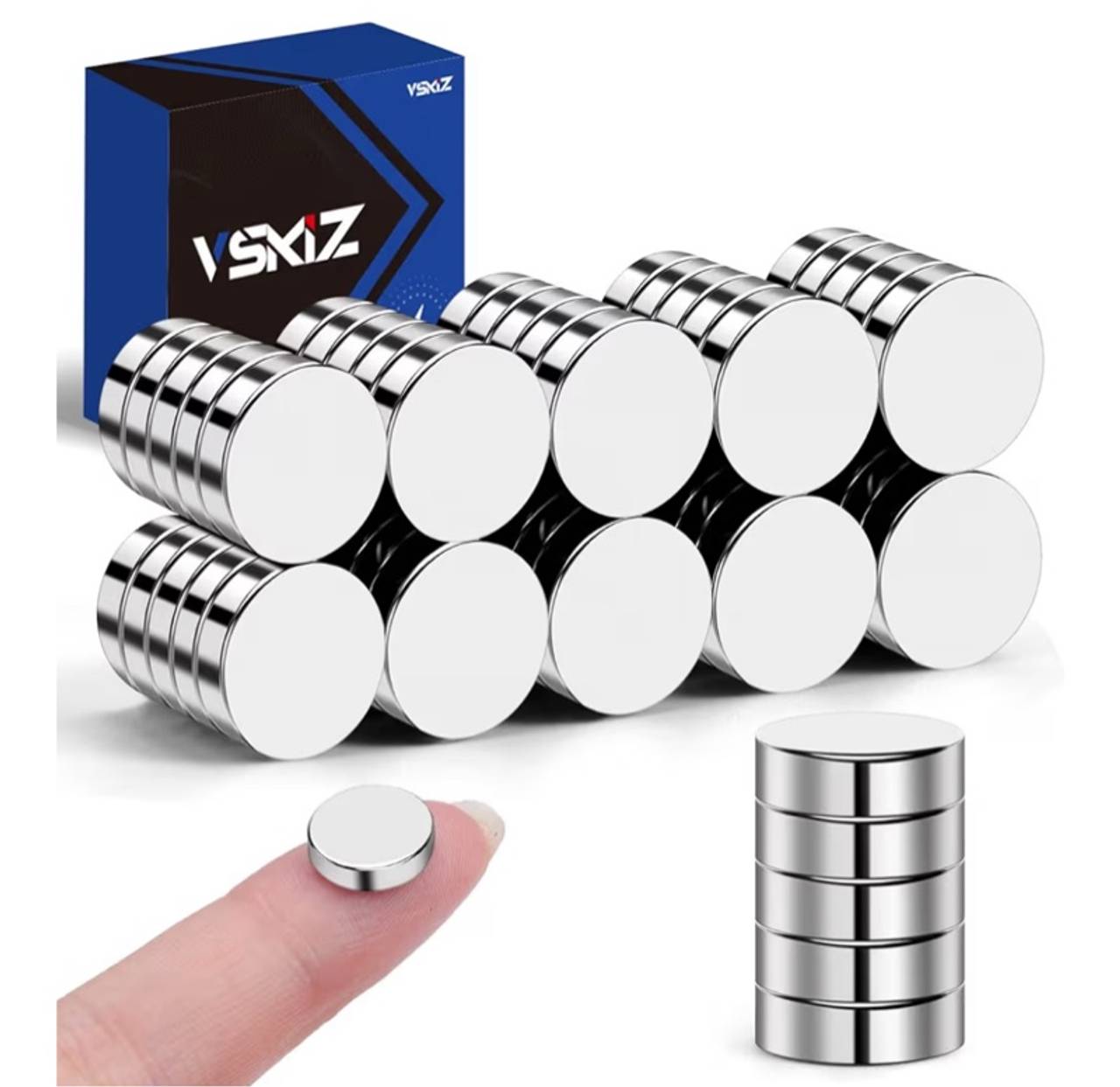 Refrigerator Magnets 50 Pcs, 10x3mm Tiny Round Disc Small Whiteboard Magnets