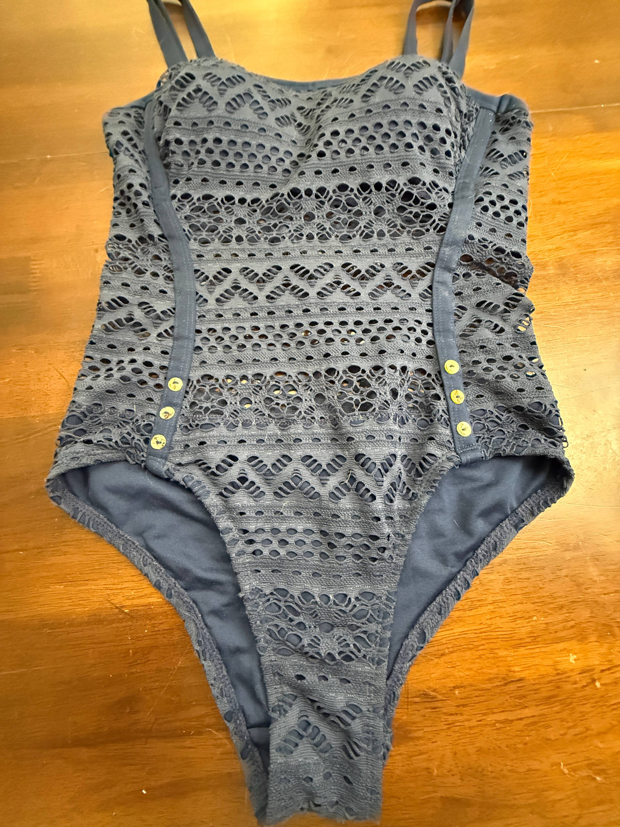 Lookbook Store Navy Lace One Piece Swimsuit size 4