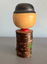 Vintage Japanese Kokeshi Doll with Bark Body - Image 3