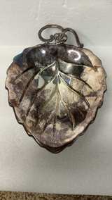 Vintage Silver Plated Leaf Shaped Nut/Candy Dish - England - Image 6
