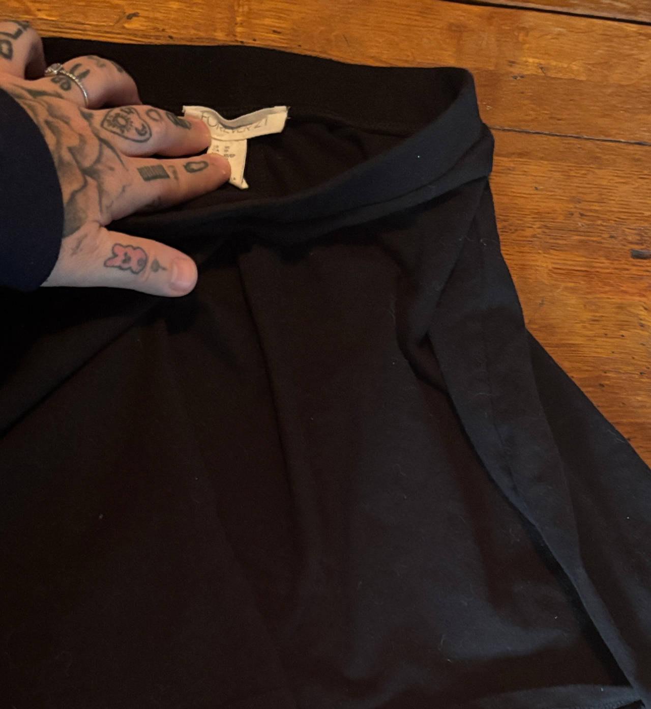 Forever 21 Black Jersey Skater Skirt
