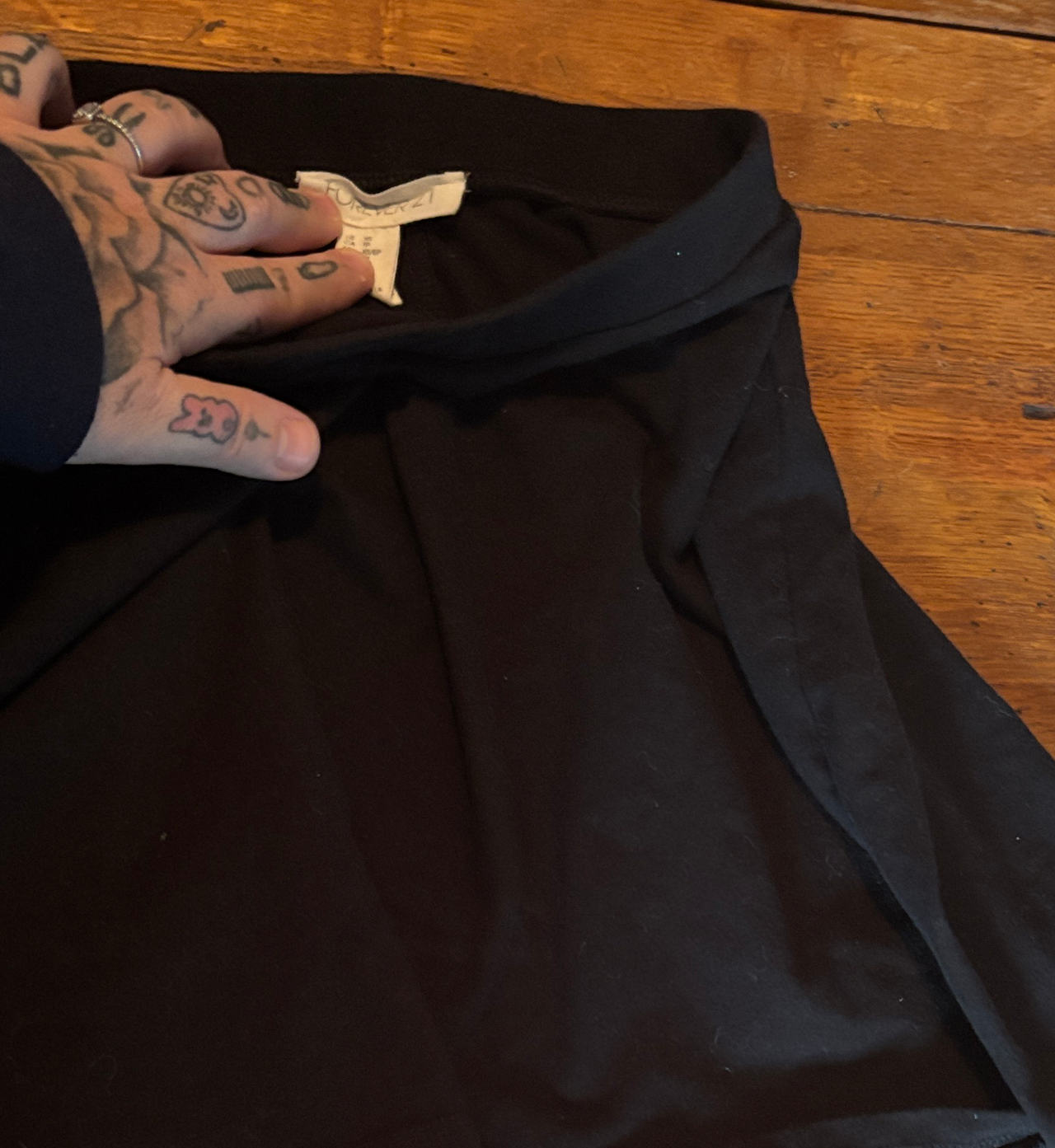 Forever 21 Black Jersey Skater Skirt