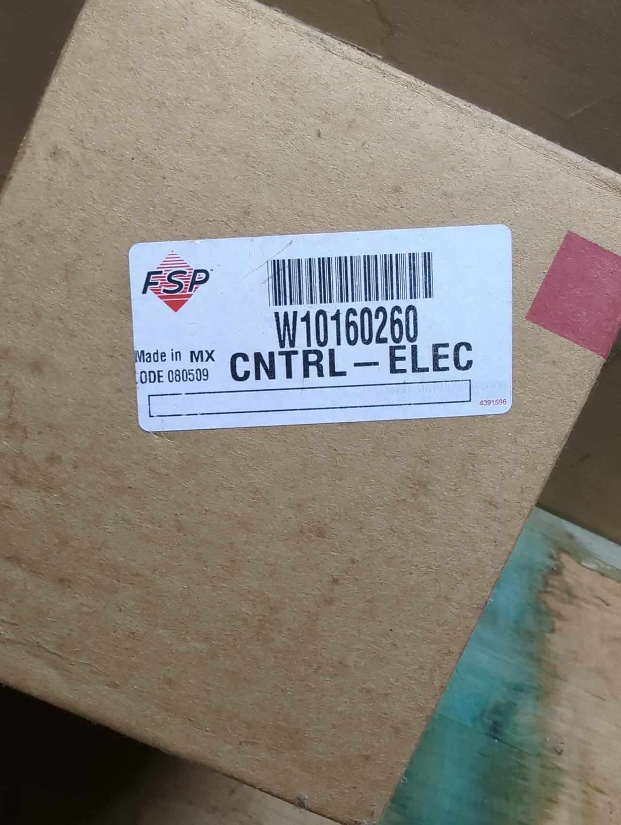 Whirlpool W10160260 Electronic Control Board