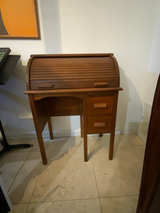 Small Vintage Wooden Roll Top Desk - Image 1