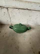 Mount Clemens Petalware Green Round Covered Vegetable Bowl - Image 1