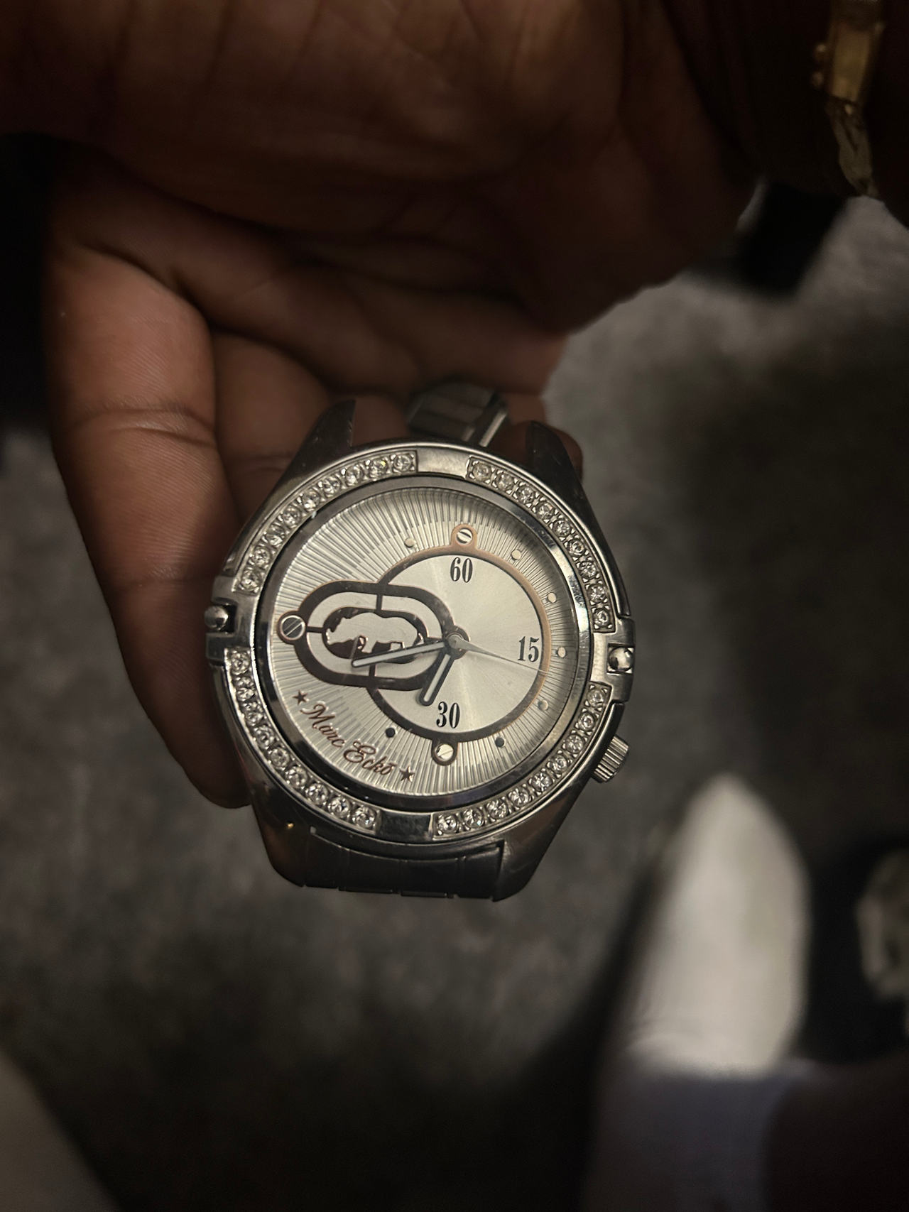 Marc Ecko Rhino Logo Crystal Watch
