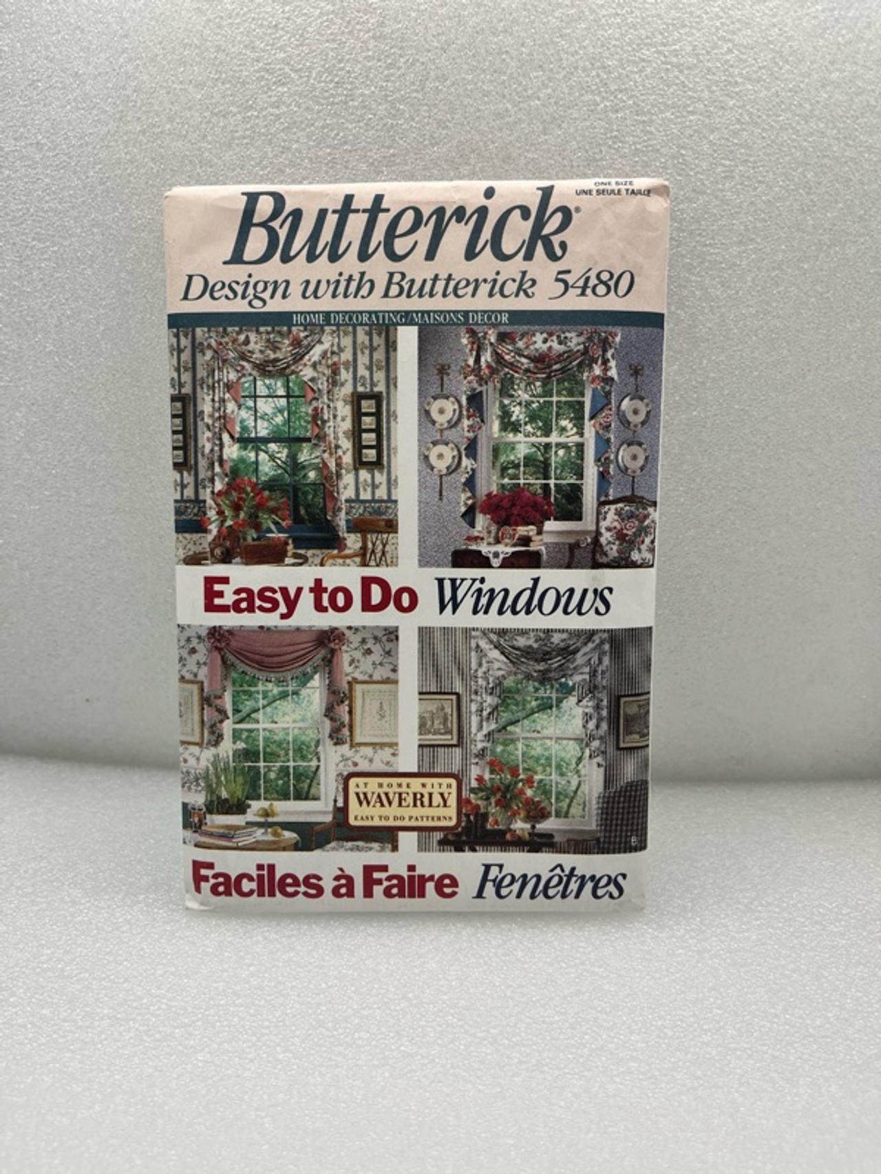 Butterick 5480 Window Curtains Swags & Jabots Sewing Pattern
